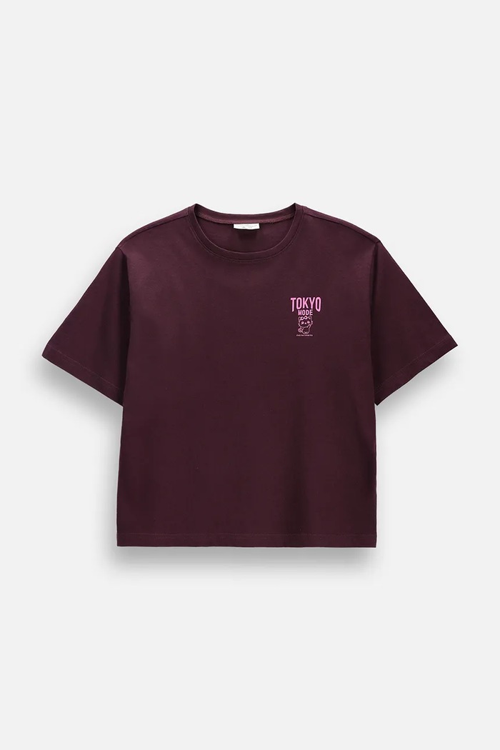 Coccodrillo t-shirt παιδικό βαμβακερό μπορντό ZC6143201AGJ