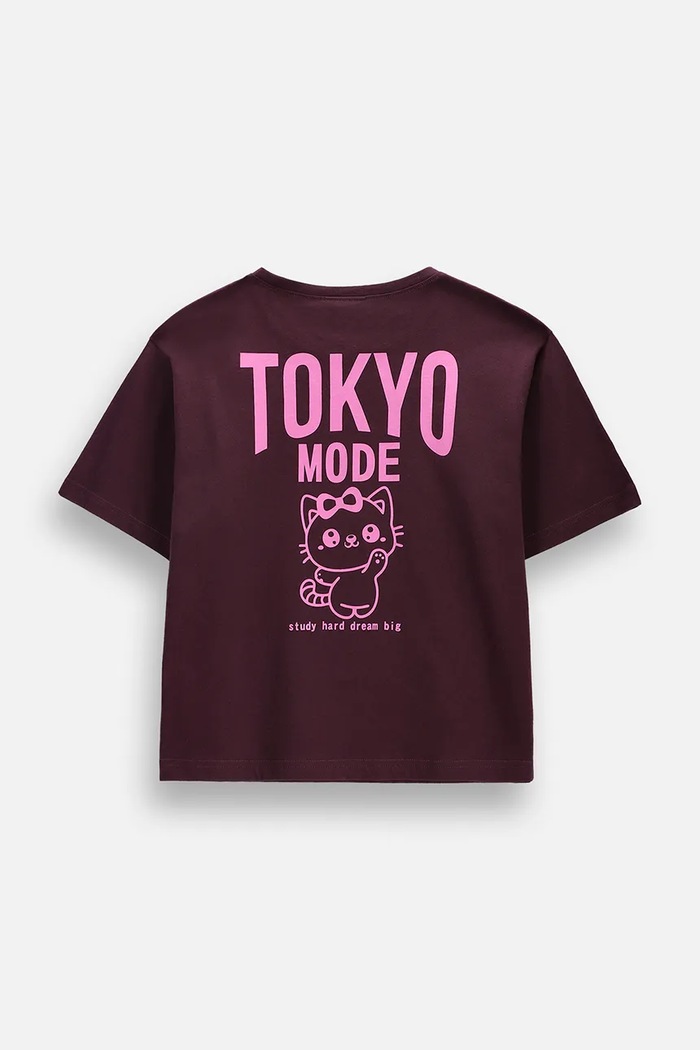 Coccodrillo t-shirt παιδικό βαμβακερό ZC6143201AGJ μπορντό AW26