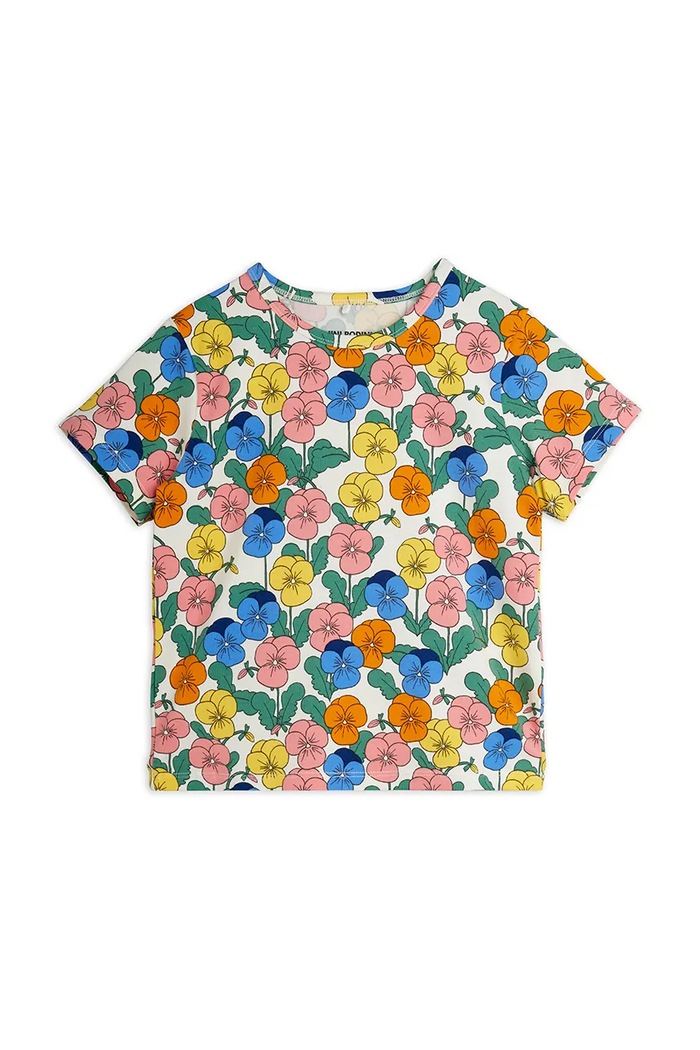 Mini Rodini T-shirt dziecięcy bawełniany z elastanem Violas 26720125 multicolor AW26
