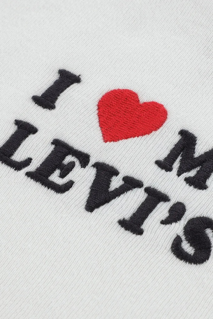 Levi's T-shirt dziecięcy z bawełną I HEART MY LEVIS TOP beżowy 4ER400