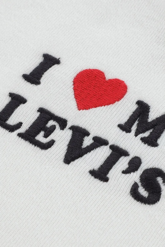 Dziewczynka Levi's T-shirt dziecięcy z bawełną I HEART MY LEVIS TOP 3ER400 beżowy