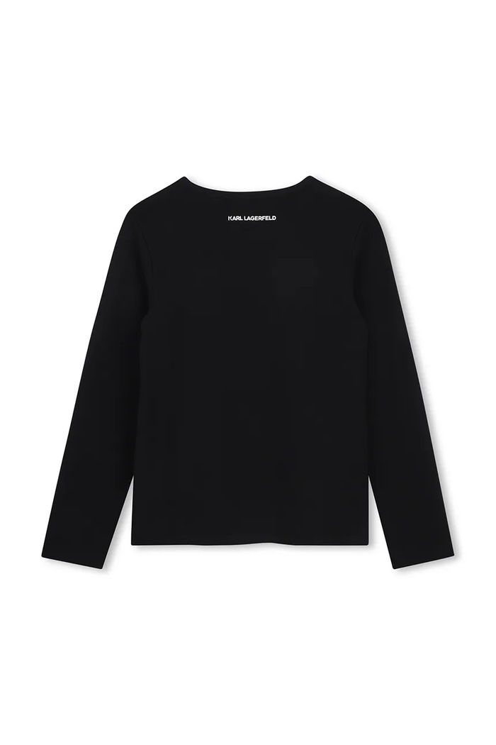 Karl Lagerfeld longsleeve dziecięcy z bawełną Z31463.114.150 czarny AW26