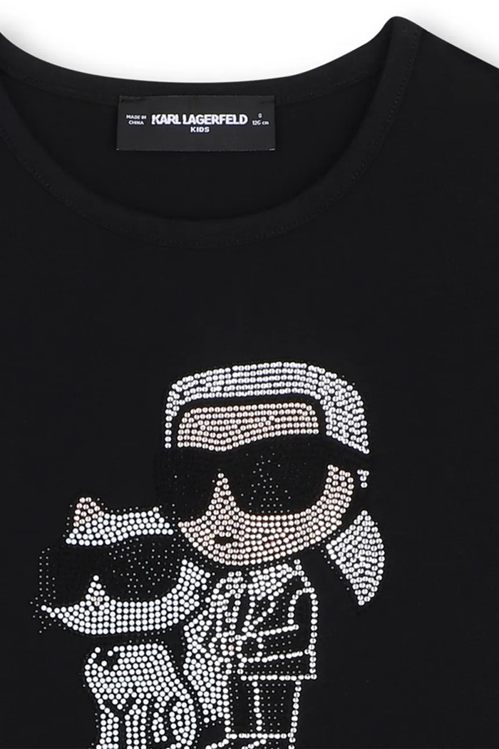 Dziewczynka Karl Lagerfeld longsleeve dziecięcy z bawełną Z31463.114.150 czarny