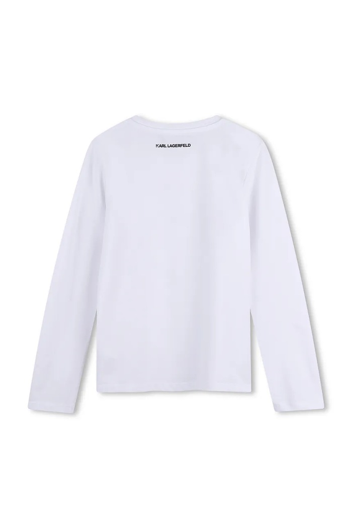 Karl Lagerfeld majica z dolgimi rokavi otroška z bombažem Z31463.156.162 bela AW26
