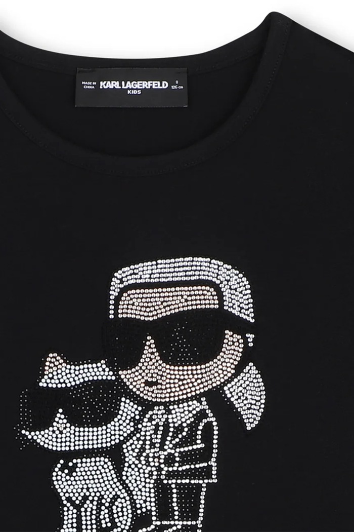Dziewczynka Karl Lagerfeld longsleeve dziecięcy z bawełną Z31463.156.162 czarny