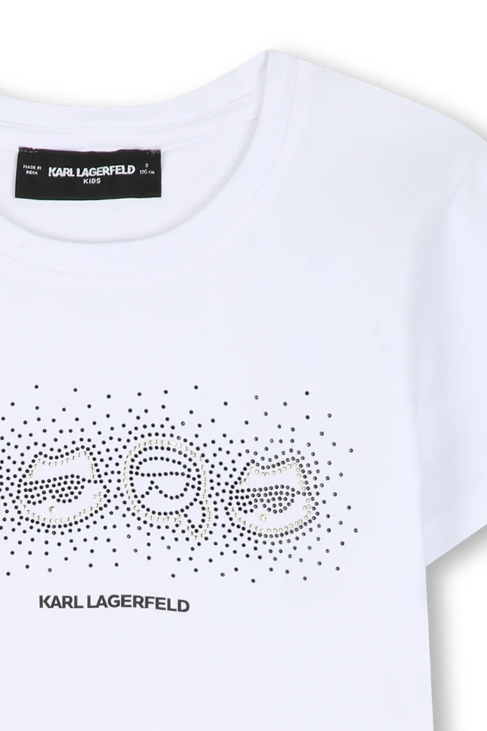 Djevojčice Karl Lagerfeld Majica za djecu s pamukom Z31315.114.150 bijela