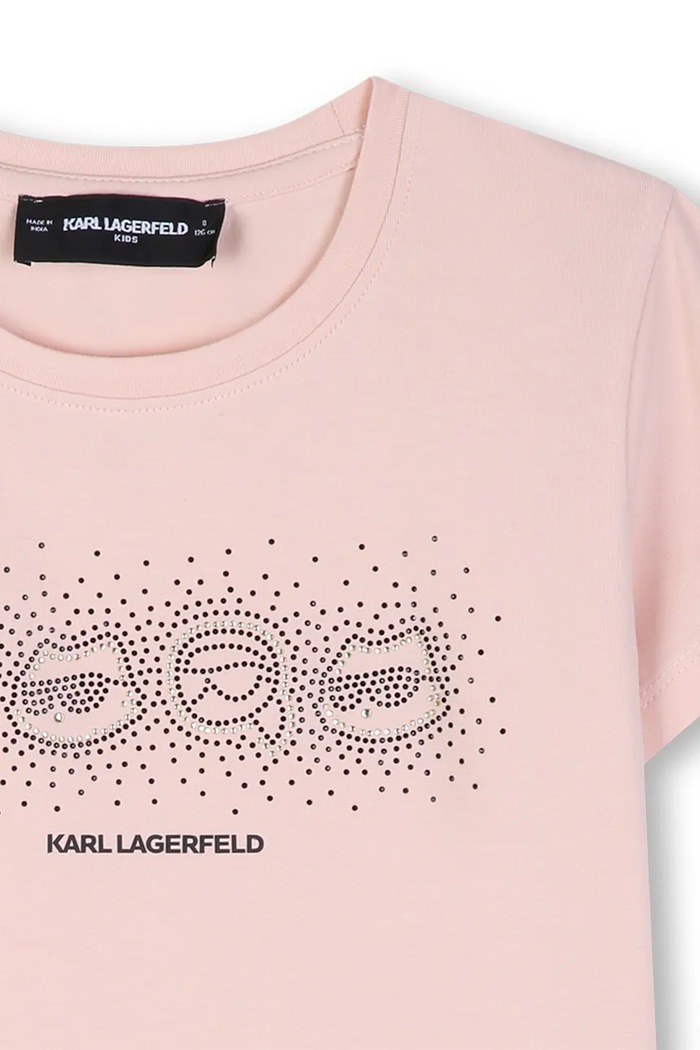 Djevojčice Karl Lagerfeld Majica za djecu s pamukom Z31315.114.150 roza
