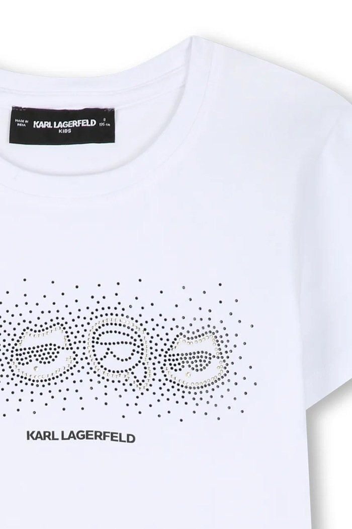 Djevojčice Karl Lagerfeld Majica za djecu s pamukom Z31315.156.162 bijela