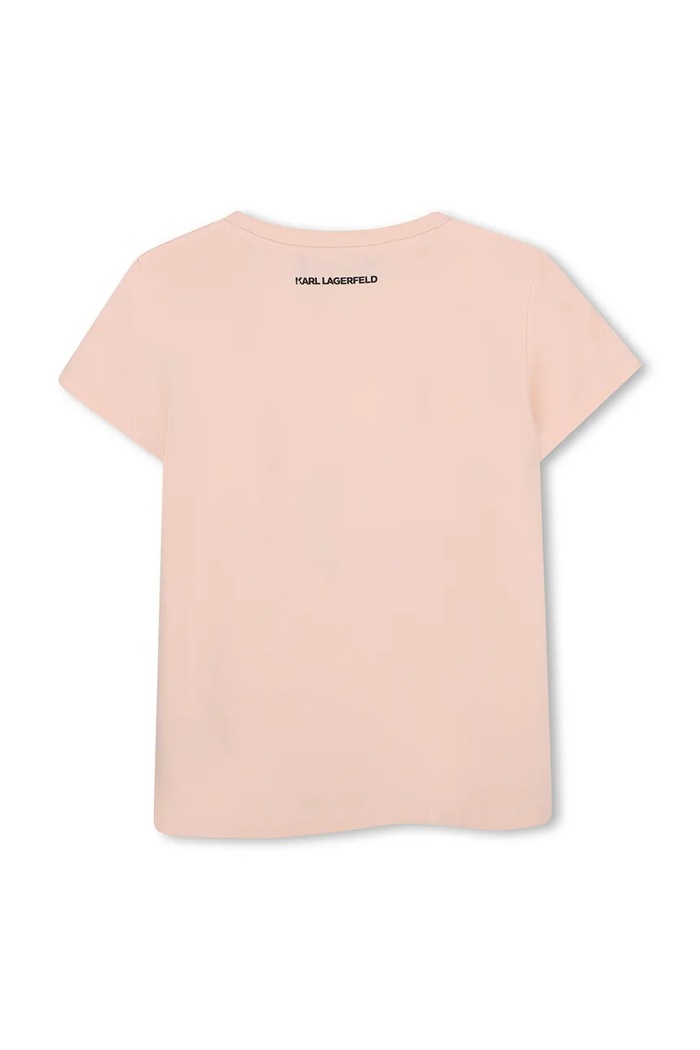 Karl Lagerfeld T-shirt dziecięcy bawełniany Z31308.114.150 różowy AW26