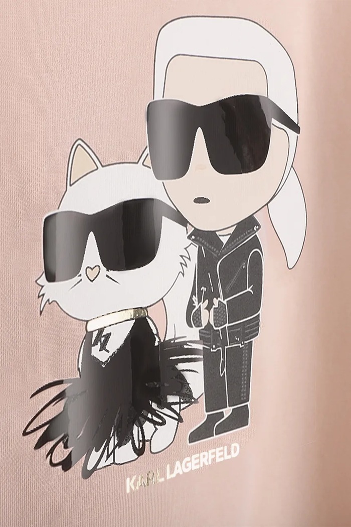 Dziewczynka Karl Lagerfeld T-shirt dziecięcy bawełniany Z31308.114.150 różowy
