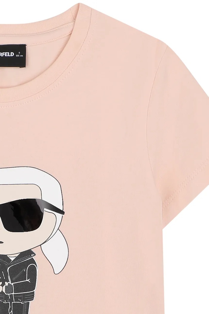 T-shirt dziecięcy bawełniany Karl Lagerfeld Z31308.114.150 różowy