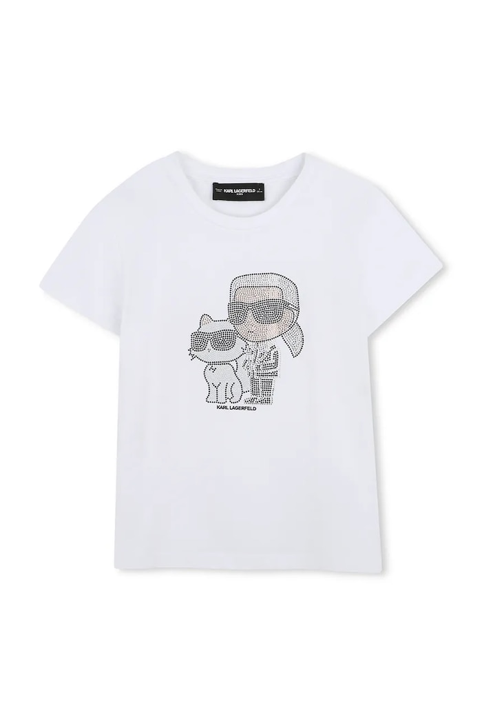 Karl Lagerfeld Tričko dětské s bavlnou bílá Z31158.156.162