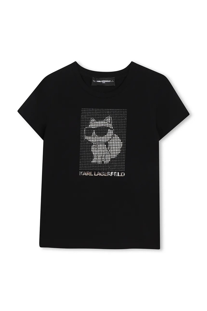 Karl Lagerfeld тениска за деца с памук черен Z31158.156.162