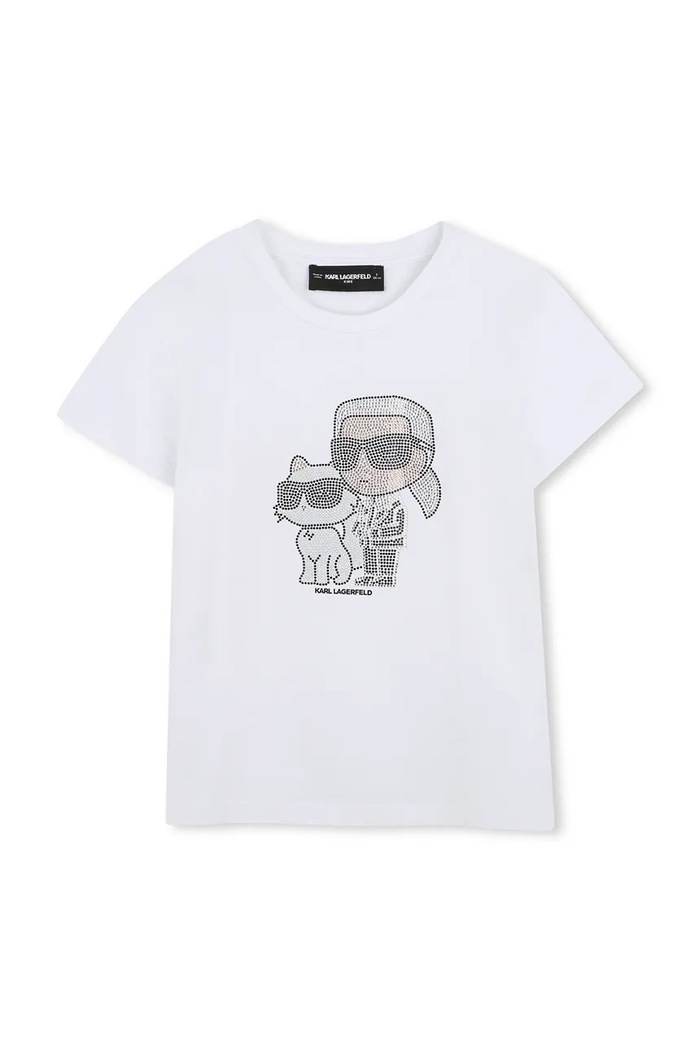 Karl Lagerfeld Тениска за деца с памук бял Z31158.86.108