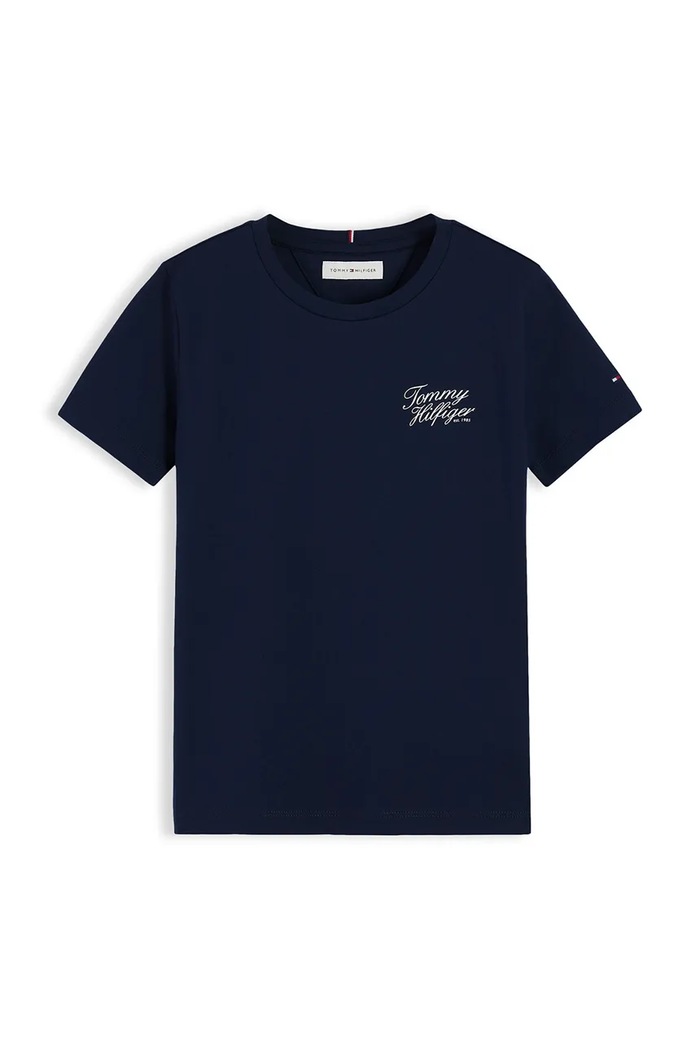 Tommy Hilfiger T-shirt basic dziecięcy bawełniany KG0KG09633.104.122.9BY2 granatowy AW26