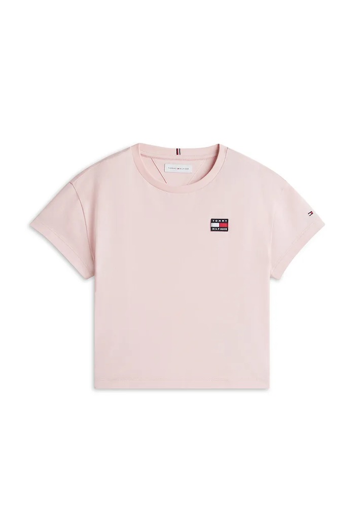 Tommy Hilfiger T-shirt dziecięcy bawełniany różowy KG0KG09636.9BY2