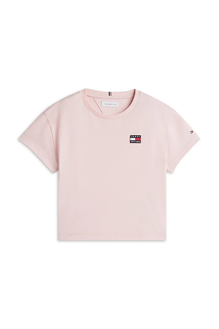 Tommy Hilfiger T-shirt dziecięcy bawełniany różowy KG0KG09636.9BY2