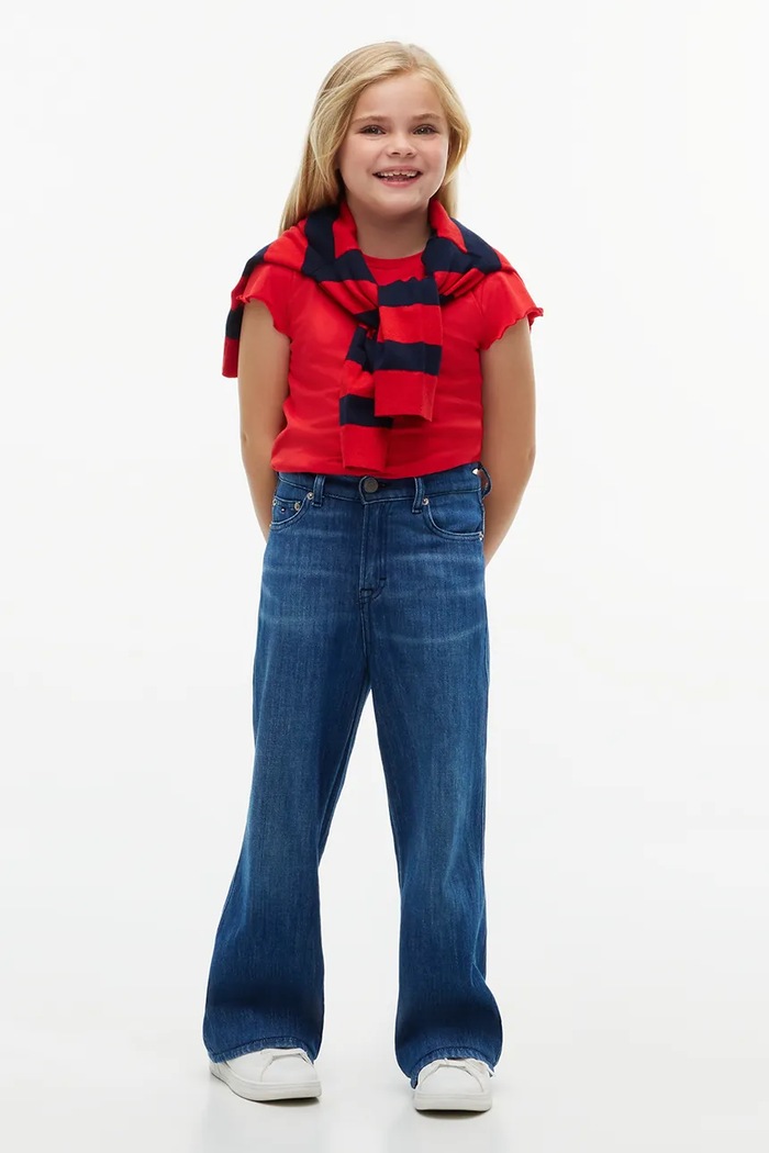 T-shirt dziecięcy z bawełną Tommy Hilfiger KG0KG07052.104.122.9BY2 czerwony
