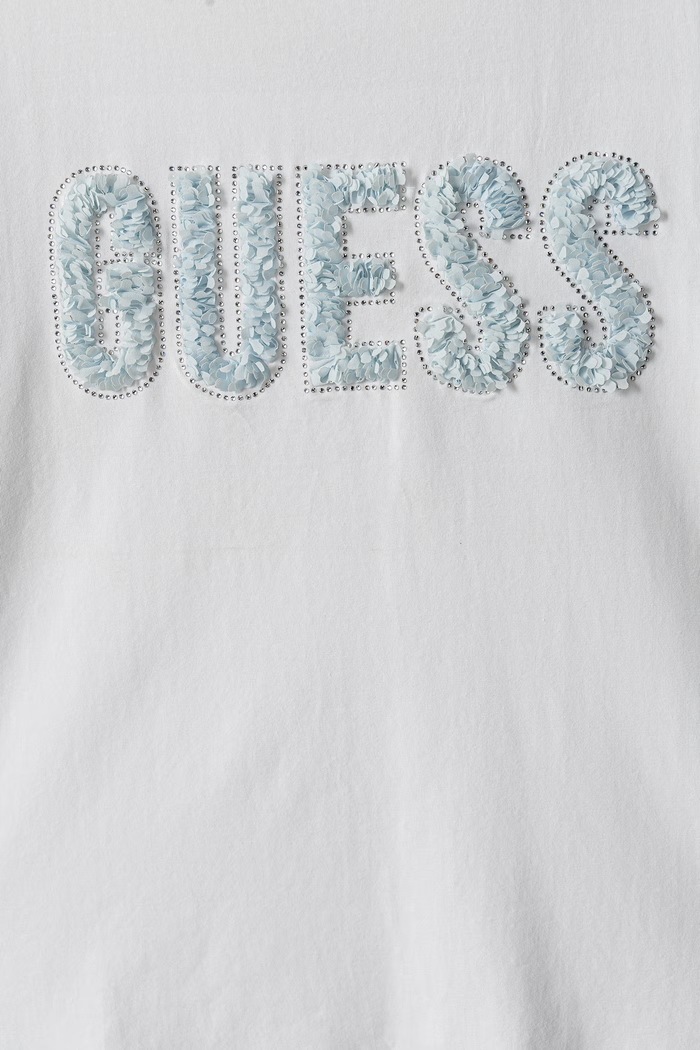 Dziewczynka Guess T-shirt dziecięcy bawełniany J6BI20.K5817.9BY2 biały