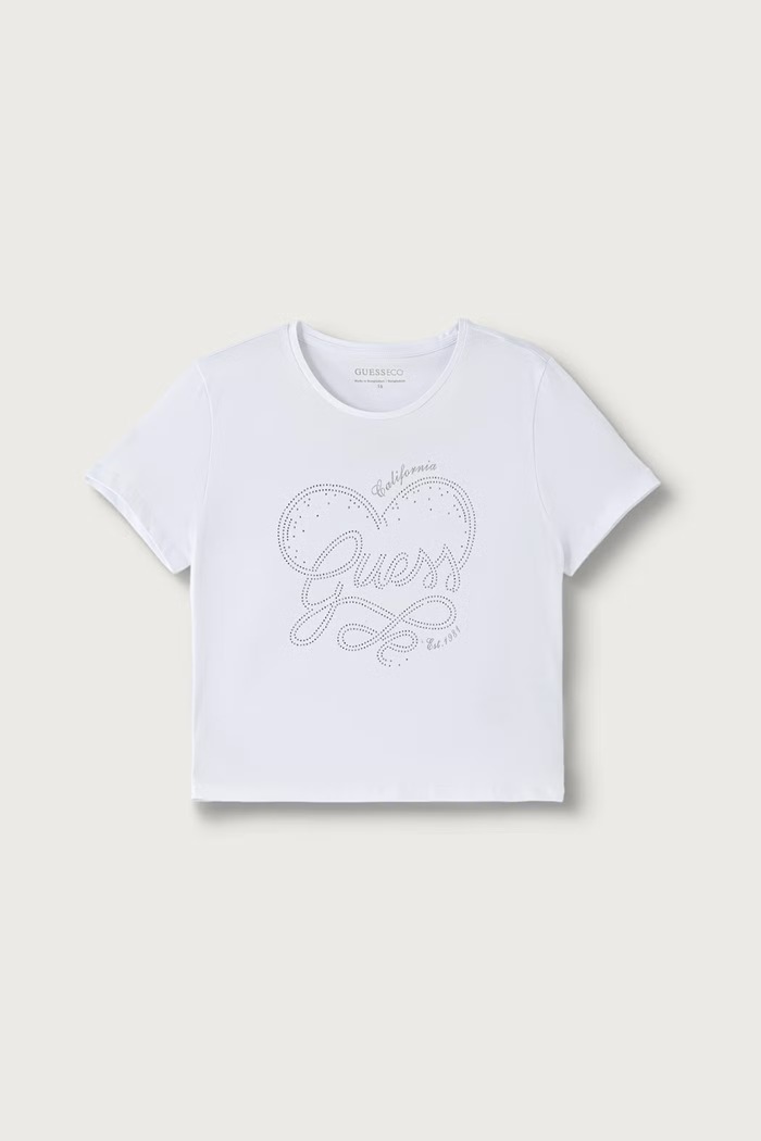 Guess T-shirt dziecięcy bawełniany z elastanem biały J6BI18.K5809.9BY2