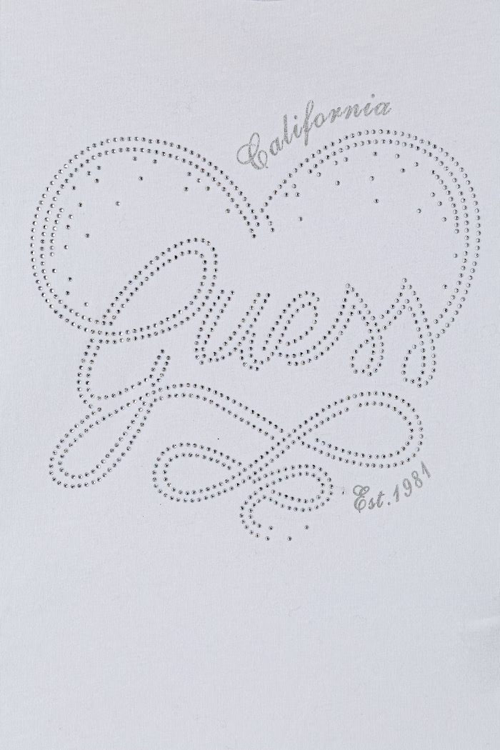 Dziewczynka Guess T-shirt dziecięcy bawełniany z elastanem J6BI18.K5809.9BY2 biały