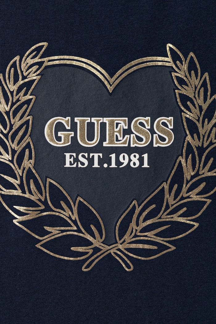 Dziewczynka Guess T-shirt dziecięcy z bawełną J6BI14.K5799.9BY2 granatowy