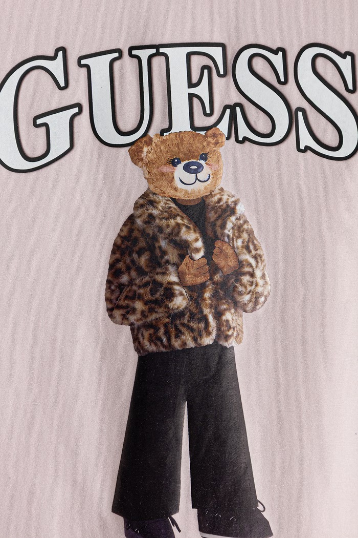 Dziewczynka Guess T-shirt dziecięcy bawełniany z elastanem J6BI11.K5790.9BY2 różowy