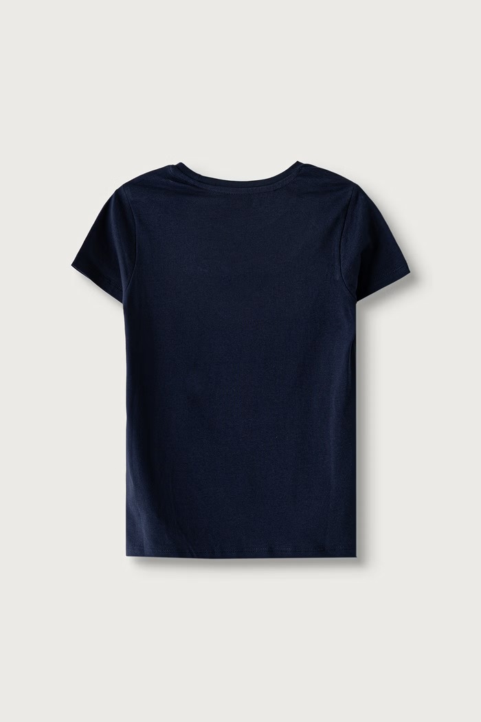 Guess T-shirt dziecięcy bawełniany z elastanem J6BI11.K5790.9BY2 granatowy AW26