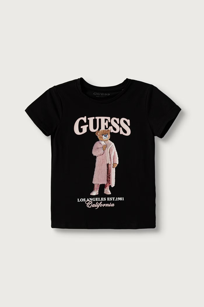 Guess T-shirt dziecięcy bawełniany z elastanem czarny J6BI11.K5790.9BY2