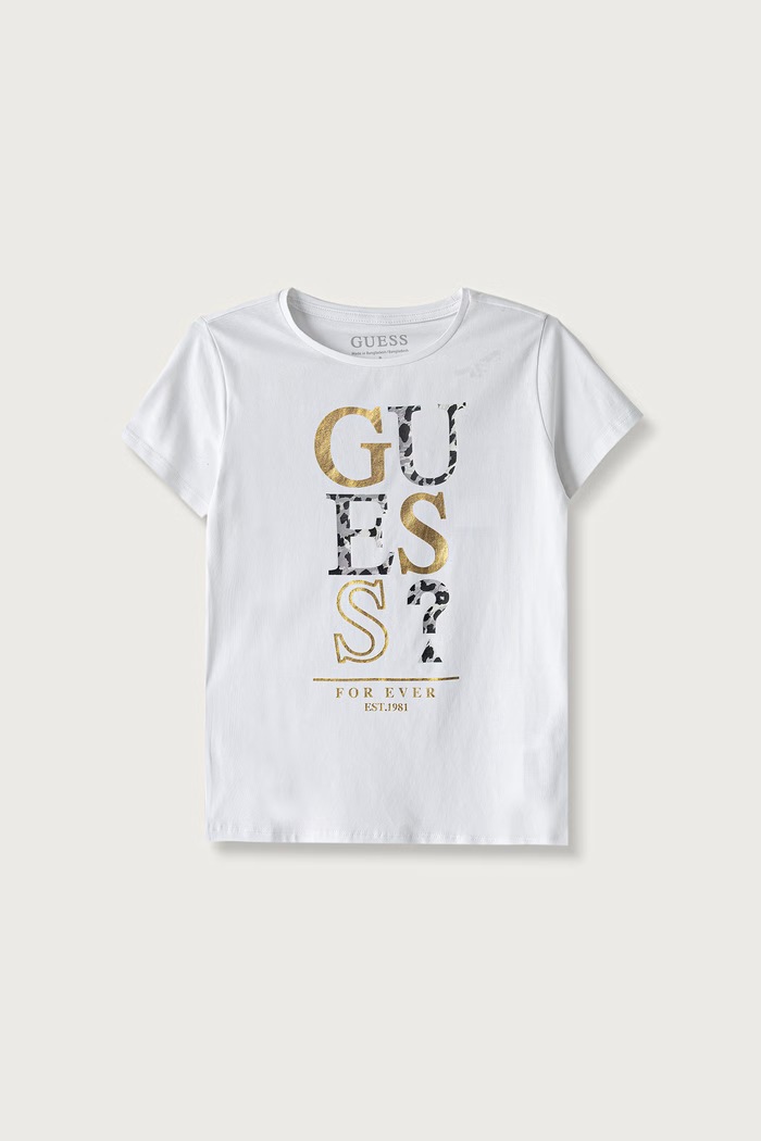 Guess T-shirt dziecięcy bawełniany z elastanem biały J6BI01.K5769.9BY2