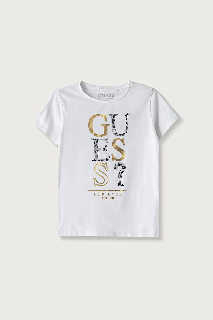 Guess T-shirt dziecięcy bawełniany z elastanem biały J6BI01.K5769.9BY2