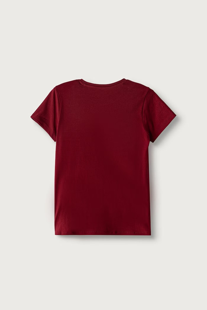Guess T-shirt dziecięcy bawełniany z elastanem J6BI01.K5769.9BY2 bordowy AW26