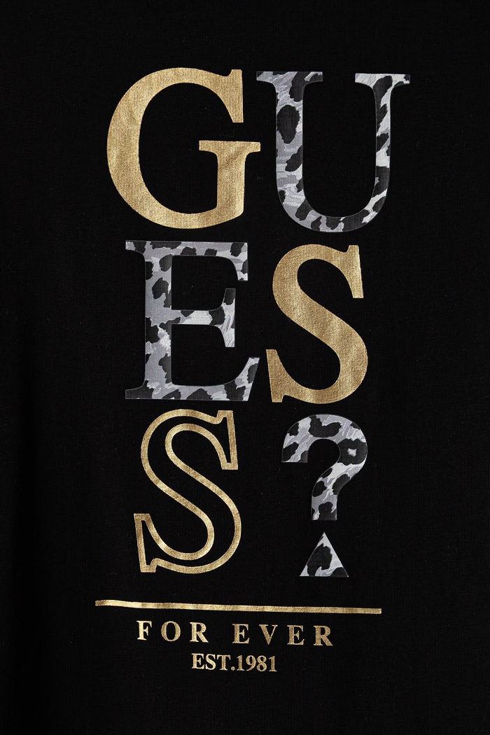 Dziewczynka Guess T-shirt dziecięcy bawełniany z elastanem J6BI01.K5769.9BY2 czarny