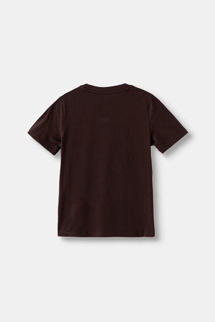 Puma T-shirt dziecięcy z bawełną ESS TAPE Tee 694957 brązowy AW26