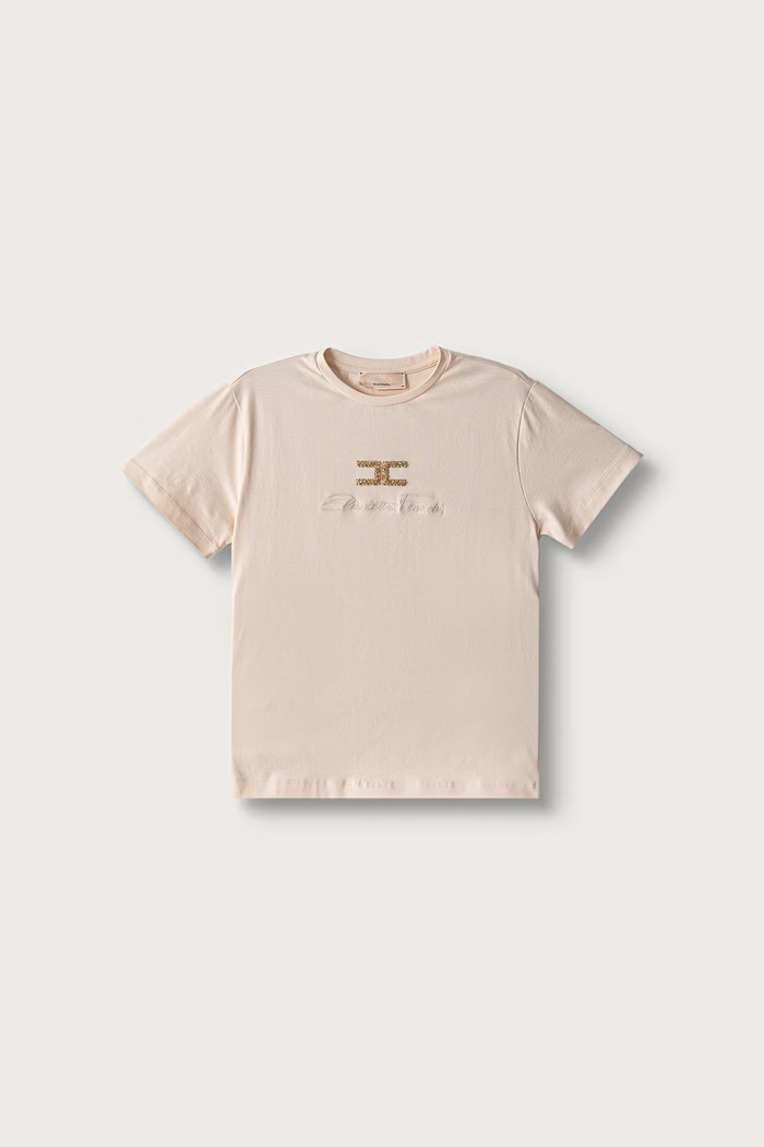 Elisabetta Franchi T-shirt παιδικό βαμβακερό με ελαστάν πορτοκαλί EFTS271.C.JE018