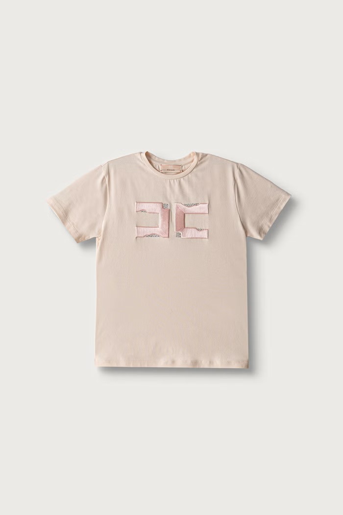 Elisabetta Franchi Tričko detské s bavlnou biela EFTS270.C.JE018