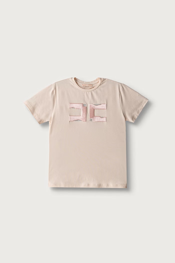 Elisabetta Franchi Tričko detské s bavlnou biela EFTS270.C.JE018