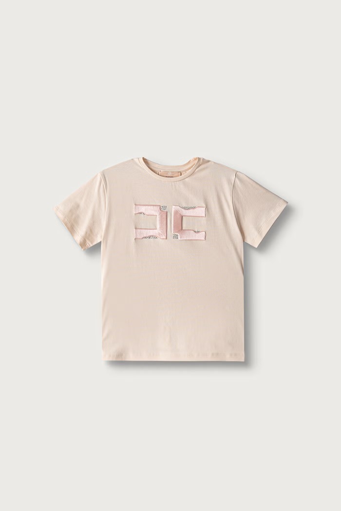 Elisabetta Franchi Tričko detské s bavlnou oranžová EFTS270.C.JE018