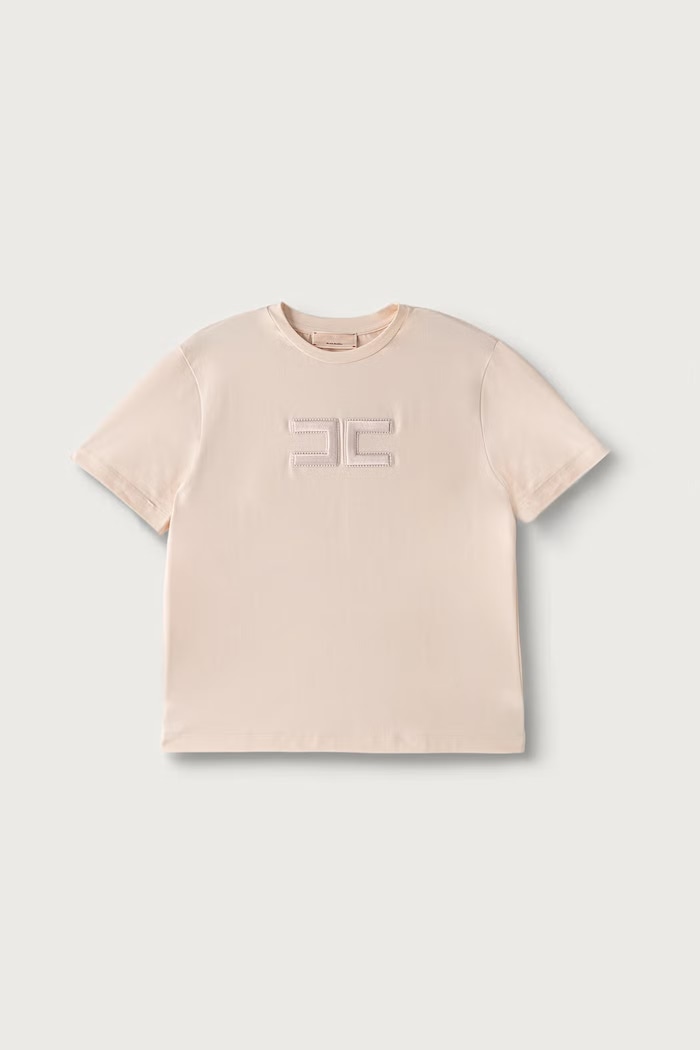 Elisabetta Franchi T-shirt per bambini in cotone con elastan arancione EFTS265.C.JE018