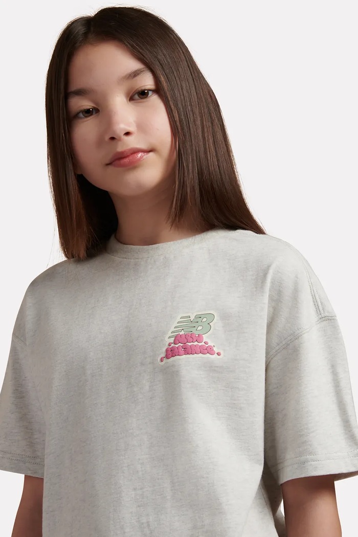 New Balance Tricou oversized pentru copii din bumbac YT62G5XF