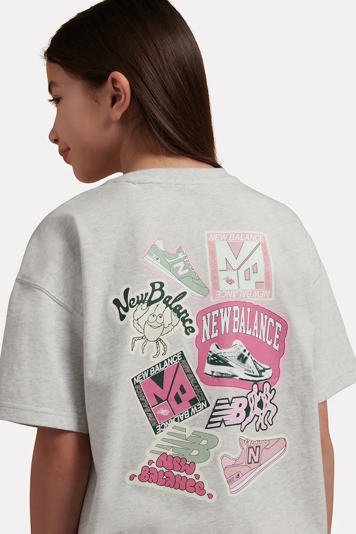 New Balance Tricou oversized pentru copii din bumbac YT62G5XF