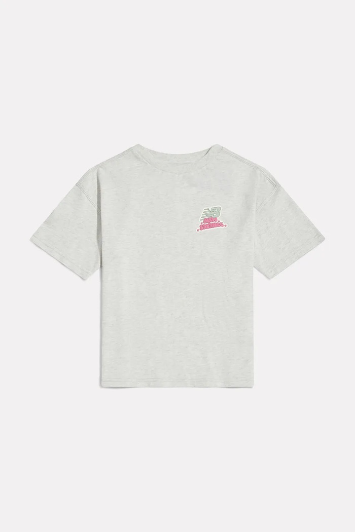 New Balance T-shirt dziecięcy bawełniany szary YT62B50F