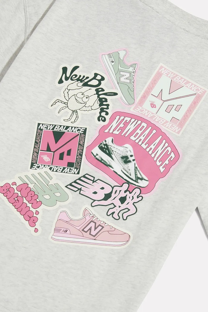 Dziewczynka New Balance T-shirt dziecięcy bawełniany YT62B50F szary