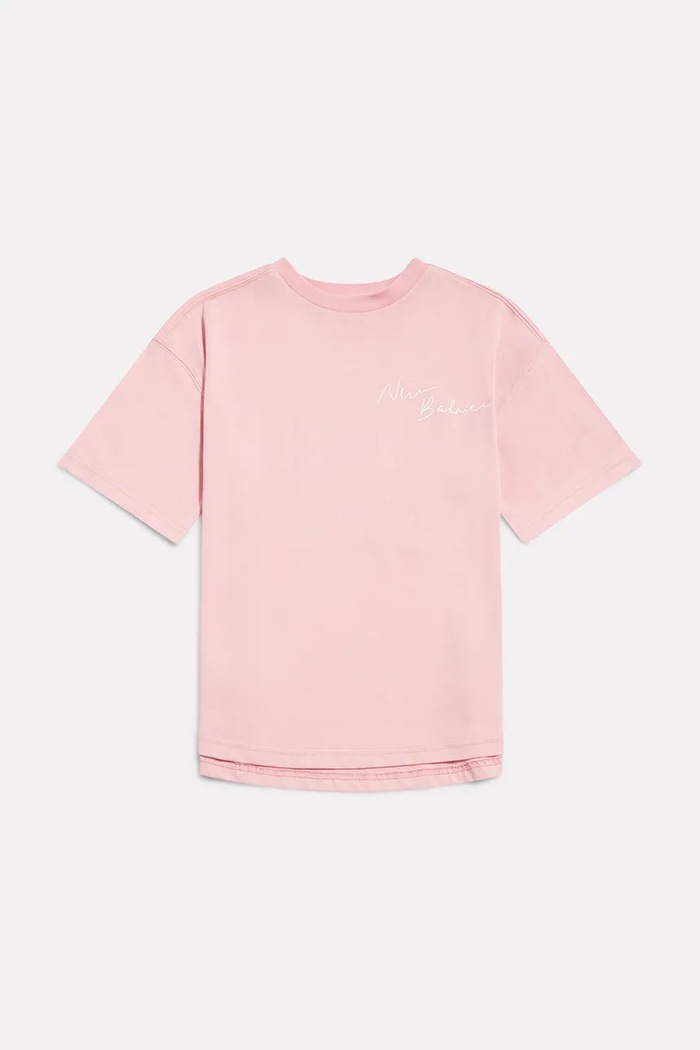 New Balance T-shirt dziecięcy bawełniany różowy YT62J1FR