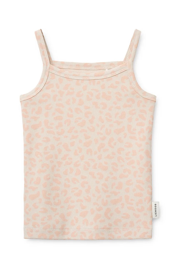 Liewood Bokserka dziecięca bawełniana z elastanem Naomi Rib Singlet 2-pack LW21019.9BY2 różowy AW26