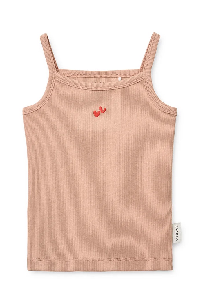 Dziewczynka Liewood Bokserka dziecięca bawełniana z elastanem Naomi Rib Singlet 2-pack LW21019.9BY2 różowy