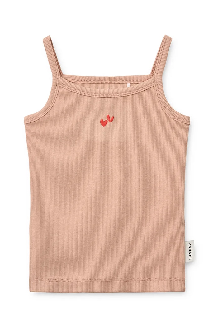 Dziewczynka Liewood Bokserka dziecięca bawełniana z elastanem Naomi Rib Singlet 2-pack LW21019.9BY2 różowy