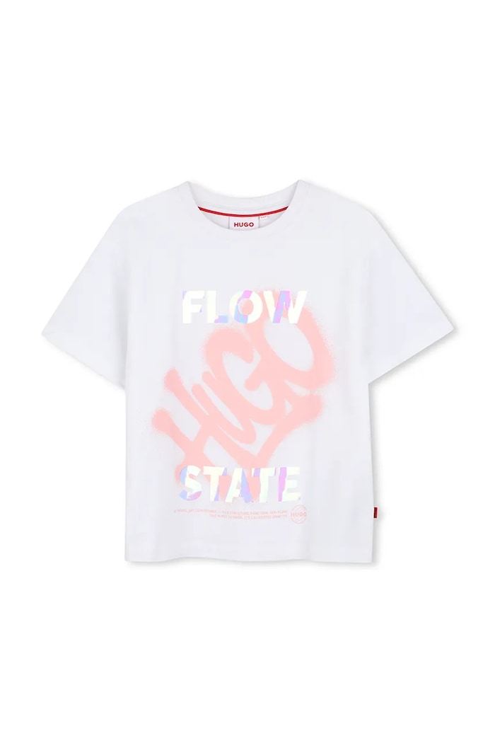 HUGO T-shirt dziecięcy bawełniany biały G01264.114.150