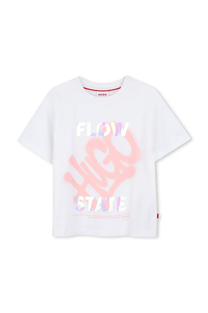 HUGO T-shirt dziecięcy bawełniany biały G01264.162.174