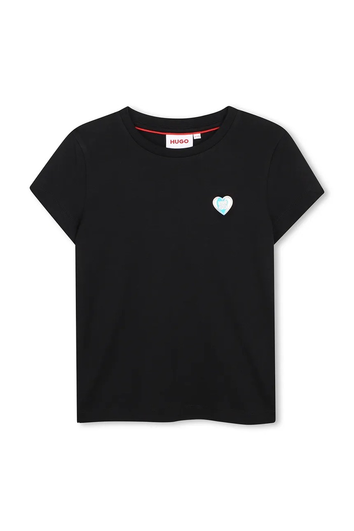 HUGO T-shirt dziecięcy bawełniany czarny G01259.114.150